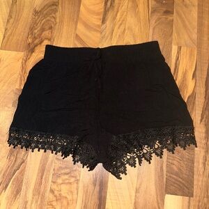 Black lace shorts